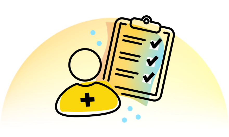 Healthcare provider and checklist icon